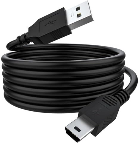 Mini USB Cable, USB 2.0 to Mini B Male Charger Cord Charging Cable Compatible with PS3 Controller, MP3 Player, Dash Cam, Garmin GPS, Hero 3+, Camera Charger for Canon PowerShot Rebel ELPH (9.8 Feet)
