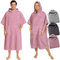 CalmyBEACH Frottee Badeponcho Damen Herren - Strandponcho 100% Baumwolle Surf Poncho Erwachsene Handtuch Kapuze Bade Surfponcho Bademantel (Altrose, S/M)