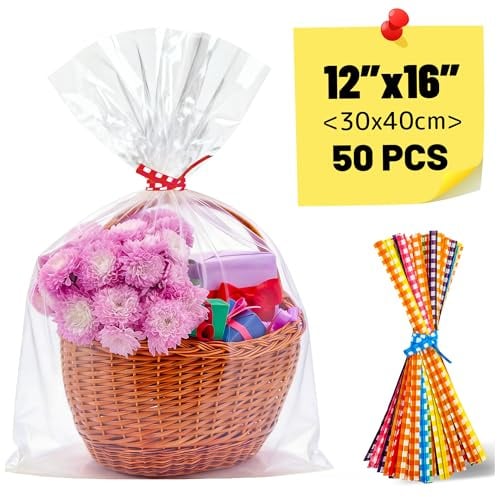 Vindafjord Zellophan-Geschenktüten, 50 Stück (30,5 x 40,6 cm)