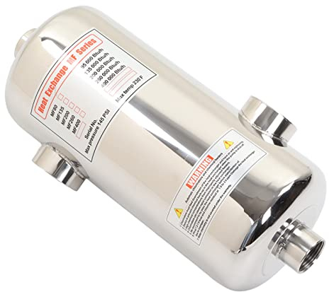 BONKZEBU Échangeur de Chaleur de Piscine en Acier Inoxydable Durable pour Chauffage Solaire de Spa, Conception Peu Encombrante pour Piscines et Spas