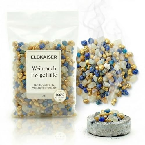 Weihrauch zum Räuchern – Ewige Hilfe Kirchenweihrauch 20g | Hochwertiges Räucherharz - Rosenweihrauch - Frankincense Resin - Incense, Weihrauch Harz, akgünlük sakizi