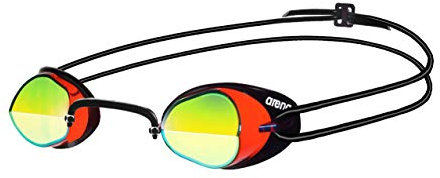 ARENA Swedix Mirror Occhialini Nuoto Gara Unisex Adulto, Occhialini Svedesi Nuoto con Lenti Specchiate Angolate Anti-Appannamento, Protezione UV, 4 Ponti Nasali Intercambiabili, Guarnizioni in TPR