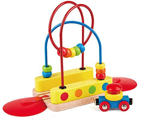 Hape E3811 Railway Spielzeug-Schienenelement mit Regenbogen-Perlenlabyrinth