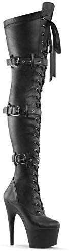 Pleaser ADORE-3028 Blk STR Faux Leather/Blk Matte UK 4 (EU 37)