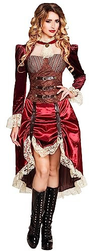 Boland - Kostüm für Erwachsene Lady Steampunk, Kleid mit Samt und Spitze, Timepunk, Spacepunk, Set, Karneval, Mottoparty