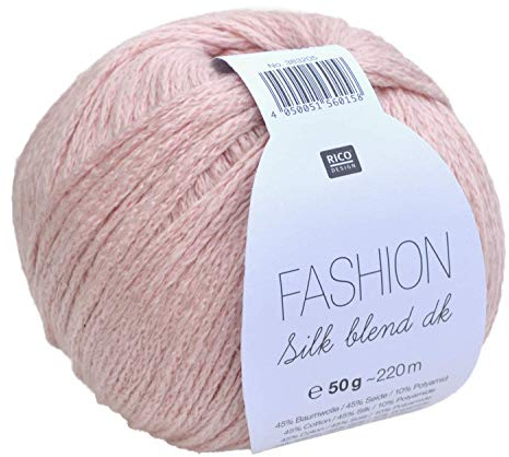 Rico Fashion Silk blend dk Farbe 007 - puderrosa, edles Garn aus Seide & Baumwolle zum Stricken & Häkeln