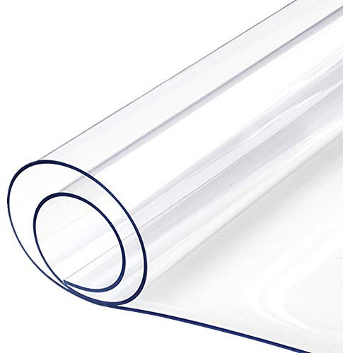 Yizunnu - Mantel de PVC transparente, 1,5 mm, impermeable, suave cristal transparente, transparente, 60 x 60 cm