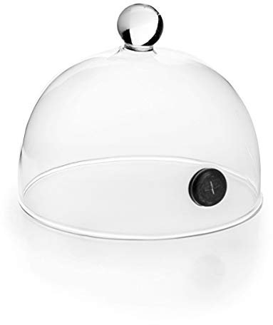 LACOR 61813 Campana para Ahumador de alimentos Magic, Tapa de Cristal con Válvula, Permite la entrada de humo, vapor y aromas para ahumar y aromatizar alimentos, Vidrio, Ø 12.5 x 7.5 cm