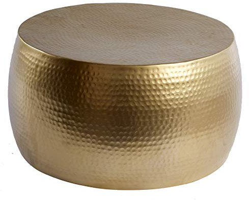 invicta INTERIOR Handgearbeiteter Couchtisch Orient III 60cm Gold im Classic Hammerschlag Design