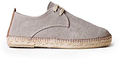 Toni Pons Herren-Espadrille zum Schnüren aus Baumwollstoff - Dixon - Stein, 44 EU