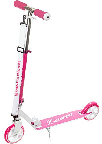 RAVEN Scooter Roller Tretroller Kickscooter für Kinder |klappbar | höhenverstellbar | Tragegurt (Laura ohne Handbremse, 145mm)