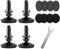 Tahikem Lot de 4 pieds de nivellement réglables M10, très résistants, ajusteurs de hauteur pour meubles avec écrou en T, à visser sur armoire, table de restaurant, chaise (base de 5,1 cm de diamètre et longueur de filetage, noir)