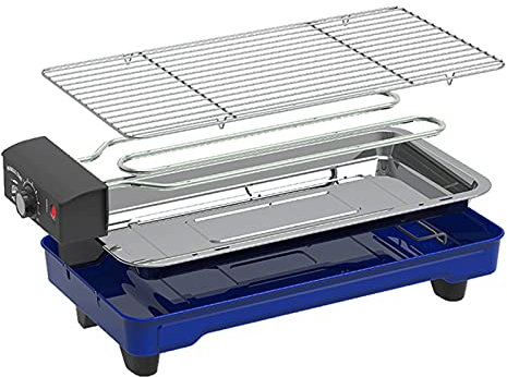 Barbacoa Portátil Asador Parrilla sin humo de parrilla eléctrica interior 1500W parrilla eléctrica de barbacoa eléctrica y placas de parrilla antiadherente con control de temperatura, bandeja de goteo