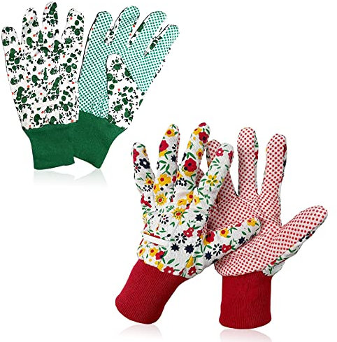 Gardening Gloves for Women Set,2 pairs Comfortable Gardening Working Gloves for Ladies Women,Floral Garden Gloves with Elastic Cuffs and Non-Slip for Yard, Fishing, Camping.