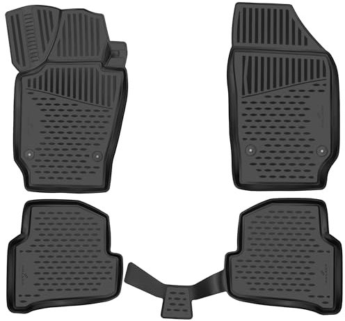 WALSER XTR Gummi Fussmatten Auto für Skoda Fabia 3 (NJ3)/Fabia 3 Kombi (NJ5) 2019-2022, 100% passgenaue Auto Fußmatten, robuste Universal Fußmatte Auto, Gummimatten Auto