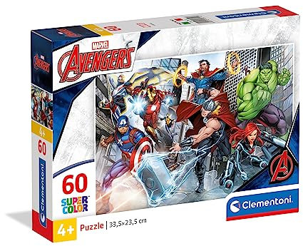 Clementoni - 26112 - Supercolor Puzzle Marvel Avengers Age 5+ - 60 Pieces - Jigsaw Puzzle For Kids