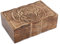 Ajuny Handgeschnitzte Dekorative Schmuck Aufbewahrungsbox aus Holz mit Hamsa Schnitzereien Mehrzweck Schmuckhalter Andenken Reiseschatztruhe Uhrenbox Tolle Geschenke, 9x6 Zoll