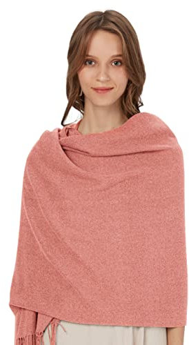 MaaMgic Scarves for Women Pashmina Shawl Wrap Wedding Party Blanket Girls Large Soft Scarves,Nude Pink