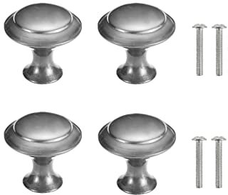 Yesmin 4 Piece Cabinet Door Knobs,Cupboard Drawer Door Knob for Kitchen Furniture Cabinet Knob with Screws-Gun Grey(Large)