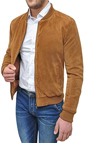 Evoga Cappotto Giacca Uomo Scamosciato Slim Fit Giubbotto Trench Autunno Inverno