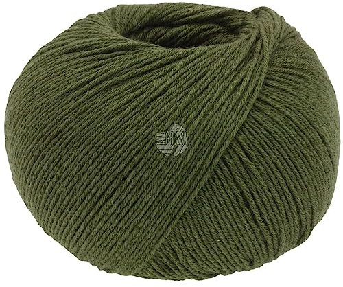 LANA GROSSA Cotton Wool | Klassisches Schurwollgarn mit Baumwolle | Handstrickgarn aus 53% Schurwolle (Merino extrafein) & 47% Baumwolle | 50g Wolle zum Stricken & Häkeln | 195m Garn FB 18