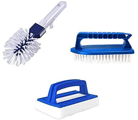 well2wellness® Poolreiniger Set 1 mit Handpad, Handbürste und Winkelbürste/Eckbürste aus Kunststoff