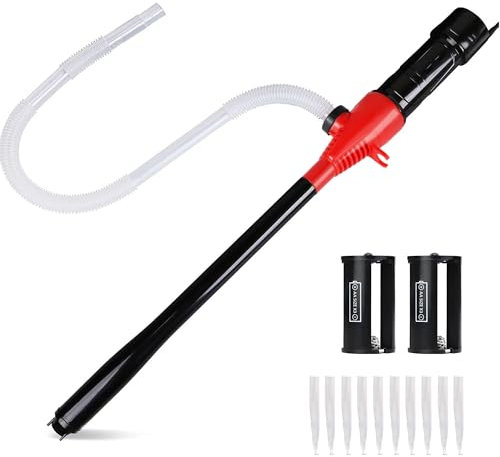 flysclean Portable Transfer Pump Battery Operated Electric Siphon Pump for Gas Fuel Diesel Transfer 3.5GPM Flow Oil Extractor - Ideal Gasoline Transfer Pump Easy to Use Hand Fuel Pump