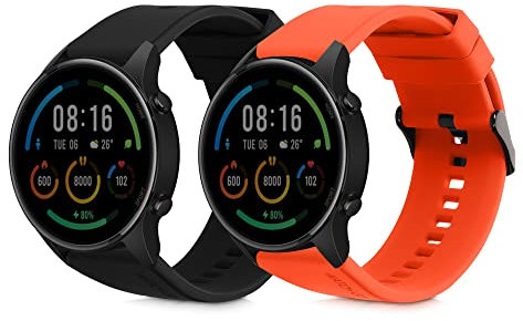 kwmobile 2X Cinturino TPU Silicone Fibbia Compatibile con Xiaomi Mi Watch Color Sport / S1 Active Cinturino - Cinturini