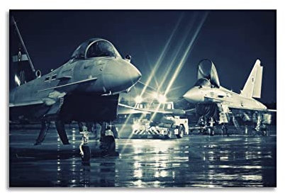 Fighter Plane Poster Eurofighter Typhoon Poster Dekorative Malerei Leinwand Wandposter und Kunstbild Druck Moderne Familie Schlafzimmer Dekor Poster