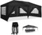 COBIZI Faltpavillon 3x6 Pavillon Wasserdicht Winterfest Pop Up Pavillon Klappbar 3x6 Zelt mit 6 Seitenwnden 3 Höhenverstellbar UV-Schutz Gardenpavillon Partyzelt für Markt, Freien Event (Schwarz)