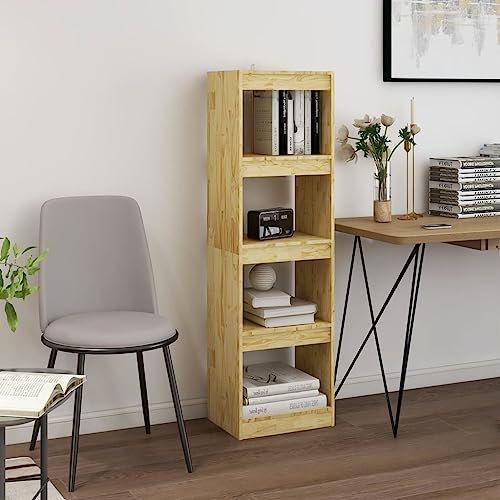 Annlera Bücherregal Raumteiler 40x30x135,5 cm Massivholz Kiefer Bücherregal Holz Büromöbel Regal Schlafzimmer Büro-bücherregale Wohnzimmer Regal Vielseitiges Regal Elegantes Aussehen