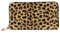 DEHIWI Leopard Animal Print Leder Reißverschluss um Brieftasche Frauen Clutch Geldbörse Reise Kartenhalter Tasche Geschenk, Schwarz , Einheitsgröße