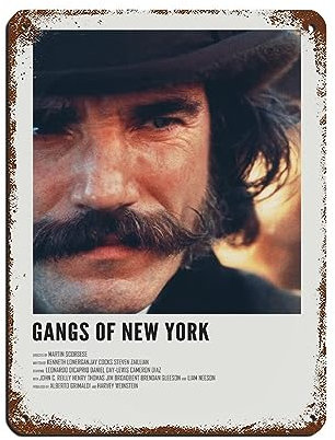 KOURT Gangs of New York Alternatives minimalistisches Filmposter, Retro-Poster, Metall-Blechschild, schicke Kunst, Retro, Eisenmalerei, Bar, Menschen, Höhle, Café, Familie, Garage, Poster,