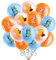 17 Stück Geburtstagsdeko, Blue Luftballons Super Latex Ballons Geburtstag Deko für Kindergeburtstag Party Dekoration