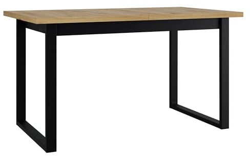 Mirjan24 Tisch für Esszimmer Idunes III, Rechteckiger Esstisch L:160-240 x H:78 x B:92 cm Ausziehbarer Tisch für Küche Küchentisch Esszimmertisch Praktischer Ausziehtisch (Artisan Eiche/Schwarz)