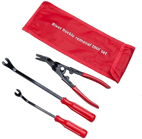 Clip Panel Removal Pliers Set 3PCS & Fastener Remover – Auto Trim Removal Plier Pry Rivet Tool Set Repair Puller Clips Kit for Car Door Radio Panel Dashboard