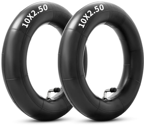 10x2.50 Verdickung 40% Butylkautschuk Schlauch mit 90° Ventil, 10 Zoll E Scooter Schlauch für Nine-bot MAX G30 G30P (2 Stück)