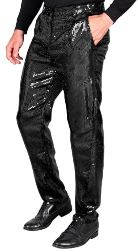 W WIDMANN MILANO Party Fashion - Funkelnde Paillettenhose Herren | Disco Fever, Herrenhose für Festival, Karneval, Mottoparty, Partyoutfits, 70er Jahre Kostüme