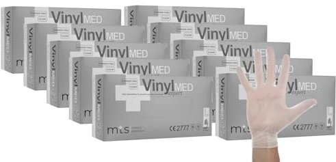 MTS Safety & Protection Einweghandschuhe XL - 1000 Stück/Box Vinylhandschuhe Transparenz - Einmalhandschuhe Puderfreie Handschuhe Diagnose Vinyl Handschuhe Einweg Gloves (XL, 1000 Stück)