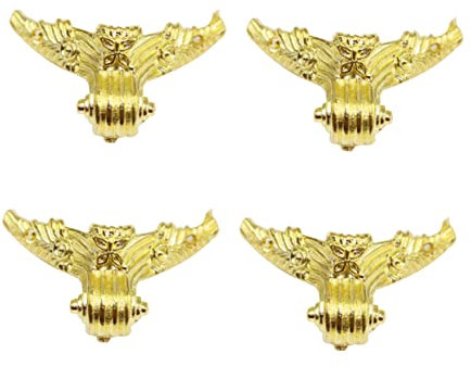 Veemoon 8St büromöbel büro möbel goldene Goldfarbe stuhlbein buro möbel Holz Fall Beine Füße Kastenecken aus Messing Möbelzubehör Beine Sofabeine aus Eisen Vier Seiten Möbelbeine Stützbein