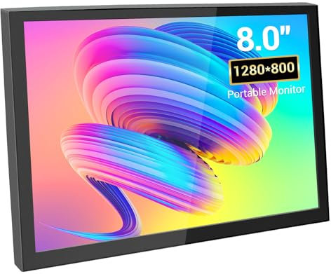 VIEWMEI 8 Inch Portable Touch Screen Monitor HDMI Monitor 1280 x 800 Resolution for PC Laptop Compatible with Game Consoles