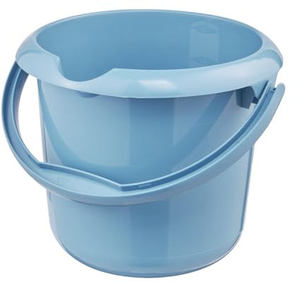 keeeper Eimer mit Ausguss, integrierter Mess-Skala und ergonomischem Griff, 5 l, Mika Eco Line, Blau (Eco Sky Blue)