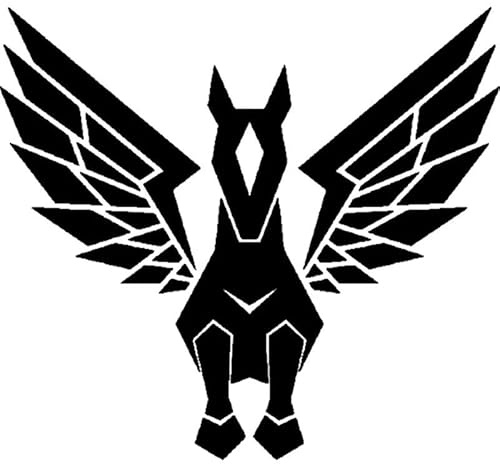 14.1cmx12.9cm Tribal Pegasus Cartoon Auto Aufkleber Vinyl Schwarz/Silber