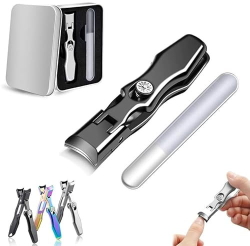 Lux German Grip Nail Clippers for Men, 2024 New Luxurious Ultra Sharp Nail Clippers, Professional Extra Large Heavy Duty Toe Clippers for Seniors with Catcher File