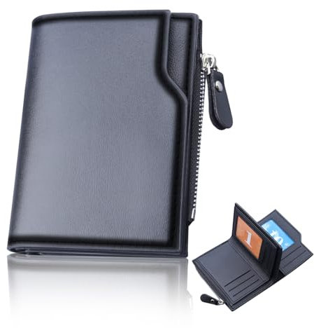 KUBDPQOR Geldbörse Herren – Elegantes und Schlankes Portmonee Herren, Geldbörsen, Ausweis- & Kartenhüllen für Herren – Slim Wallet mit Münzfach für den Modernen Mann(Schwarzes)