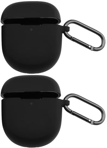 Be In Your Mind 2PCS Earbuds Silicone Shockproof Protective Skin Cover Compatible with Bo-se QuietComfort Earbuds II/Ultra Earbuds with Hook (Black)