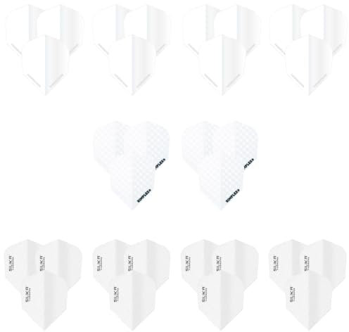 Harrows White Dart Flights | 10 x Sets Dart-Flights (insgesamt 30 Flights) I 100-Mikron-Dart-Flights I Premium Extra Strong Hergestellt in Großbritannien I Professionelles Dart-Zubehör