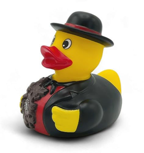 Quietscheente Karl Kuckuck, eine original Schwarzwaldente von SUPERLOTTI®, der Qualitätsmarke für Kinder! Nur echt in der Apfelbox!