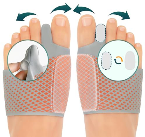 TENICORE Hallux Valgus Korrektur 1 Paar Hallux Valgus Socken in Schuhen Hallux Valgus Silikonbandage mit Herausnehmbarer Abscheider Zehenspreizer für Damen & Herren Größe L 38-40