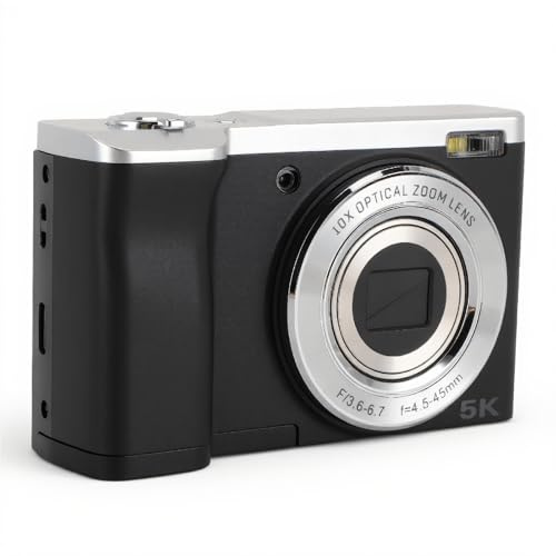 Yanmis 5K-Kompaktkamera mit 10-fachem Optischem Zoom, Anti-Shake, Touchscreen-Autofokus, Tragbare Kamera, Kleine Selfie-Kamera für Einsteiger in die Fotografie